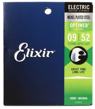 Elixir 19007 Optiweb Super Light Nickel-Plated 7 String set 9-52