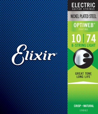 Elixir 19062 Optiweb Light Nickel-Plated Electric 8-String set 10-74