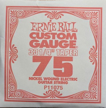 Ernie Ball 11075 Nickel Electric Guitar .075 Single XL 33.25" Taper