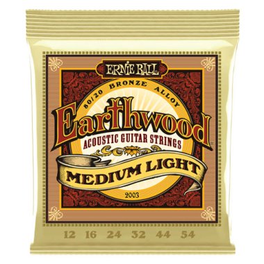 Ernie Ball 2003 Earthwood Acoustic 80/20 Bronze Strings Med-Lt 12-54