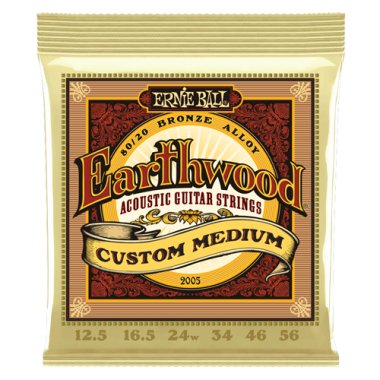 Ernie Ball 2005 Earthwood Acoustic 80/20 Bronze Strings Cst Med 12.5-56