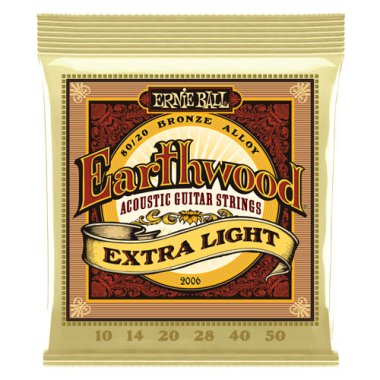 Ernie Ball 2006 Earthwood Acoustic 80/20 Bronze Strings Ex Lt 10-50