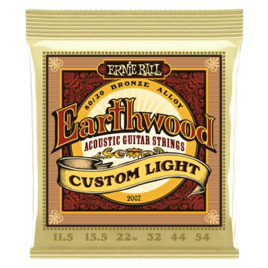 Ernie Ball 2007 Earthwood Acoustic 80/20 Bronze Strings Cst Lt 11.5-54