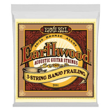 Ernie Ball 2061 Earthwood 80/20 Bronze 5-String Banjo Frailing, 10-24