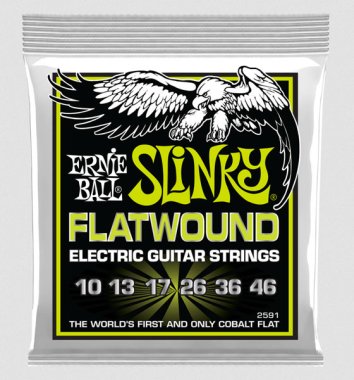 Ernie Ball 2591 Slinky Flatwound Cobalt Electric Strings 10-46
