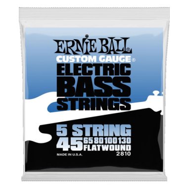 Ernie Ball 2810 Flatwound 5-String Bass Strings 45-130
