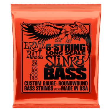 Ernie Ball 2838 6-string Long Scale Slinky Bass Nickel Wound, 32-130