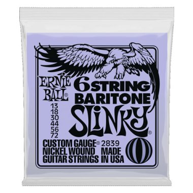Ernie Ball 2839 Baritone Slinky Electric Guitar Strings 13-72