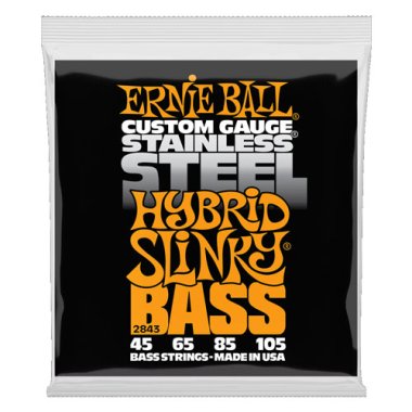 Ernie Ball 2843 Hybrid Slinky Stainless Steel Bass Strings, 45-105