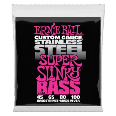 Ernie Ball 2844 Super Slinky Stainless Steel Bass Strings, 45-100