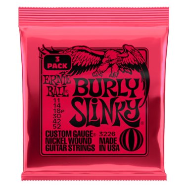 Ernie Ball 3-Pack Burly Slinky 3226 Electric Guitar Strings 11-52