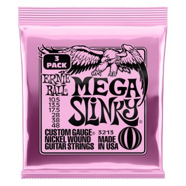 Ernie Ball 3-Pack Mega Slinky 3213 Electric Guitar Strings 10.5-48