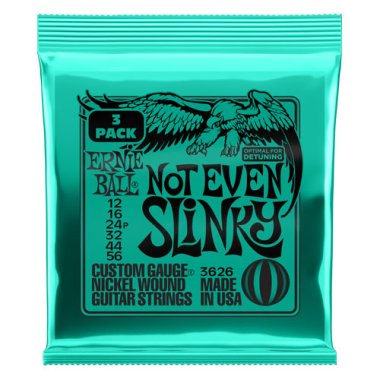Ernie Ball 3-Pack Not Even Slinky 3626 Electric Guitar Strings 12-56
