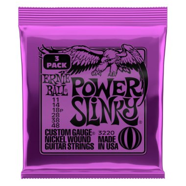 Ernie Ball 3-Pack Power Slinky 3220 Electric Guitar Strings 11-48