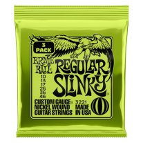 Ernie Ball 3-Pack Regular Slinky 3221 Electric Guitar Strings 10-46