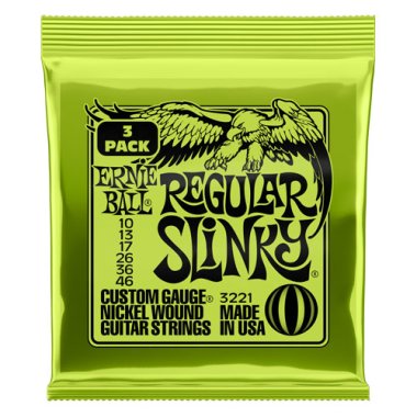 Ernie Ball 3-Pack Regular Slinky 3221 Electric Guitar Strings 10-46