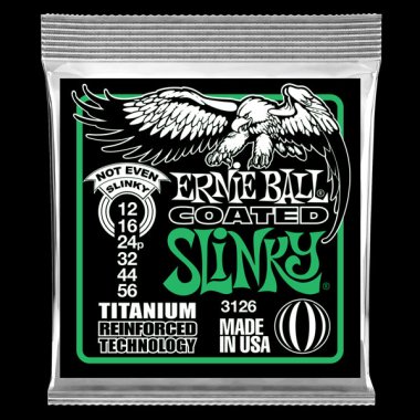 Ernie Ball 3126 Not Even Slinky Coated Titanium RPS Electric Guitar Strings 12-56