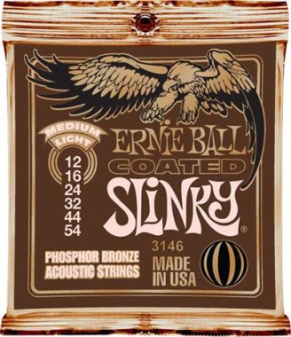 Ernie Ball 3146 Coated Slinky Acoustic Phosphor Bronze Med Light 12-54