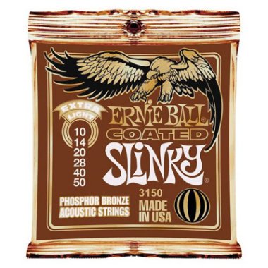 Ernie Ball 3150 Coated Slinky Acoustic Phosphor Bronze Extra Lt 10-50