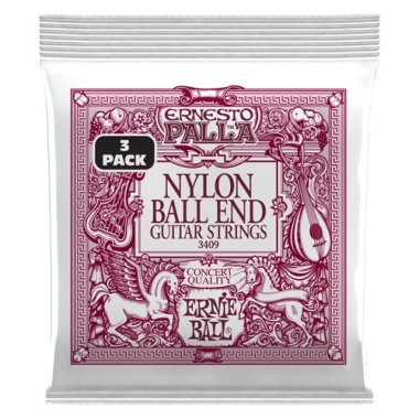 Ernie Ball 3409 Ernesto Palla Black Nylon Ball End Classical Strings 3-Pack