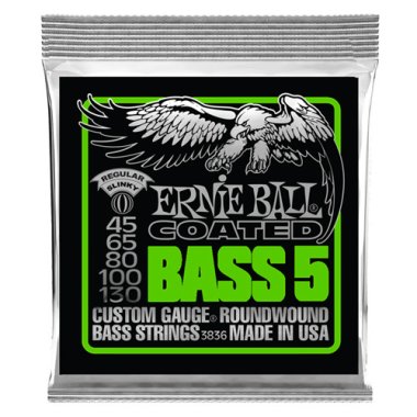 Ernie Ball 3836 5-String Slinky Coated Electric Bass Strings, 45-130