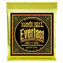 Ernie Ball Everlast Coated 80/20 Bronze Acoustic Strings, Med Lt 12-54
