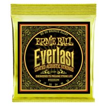 Ernie Ball Everlast Coated 80/20 Bronze Acoustic Strings, Medium 13-56