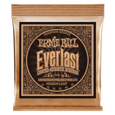 Ernie Ball Everlast Coated Phosphor Bronze Strings Med Light 12-54