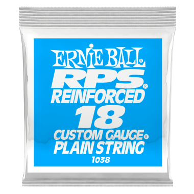 Ernie Ball P01038 Brass Reinforced Plain Electric Guitar .018 Single String