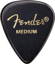 Fender Black Medium 351 Classic Teardrop Celluloid Pick, One