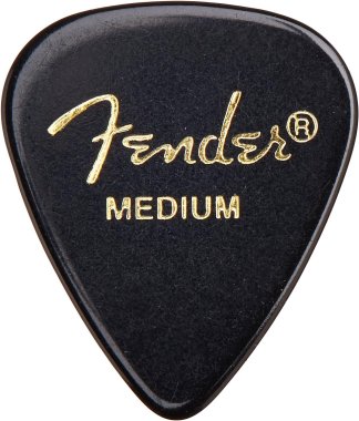 Fender Black Medium 351 Classic Teardrop Celluloid Pick, One