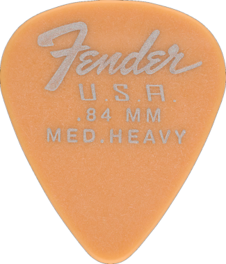 Fender Dura-Tone Butterscotch Blonde Medium Heavy 351 Guitar Pick Classic Teardrop, One Pick