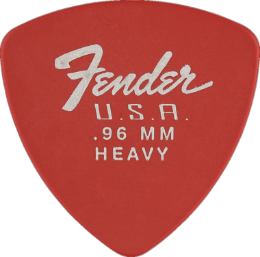 Fender Dura-Tone Fiesta Red Heavy 346 Guitar Pick Rounded Triangle, One Pick