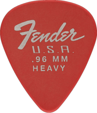 Fender Dura-Tone Fiesta Red Heavy 351 Guitar Pick Classic Teardrop, One Pick
