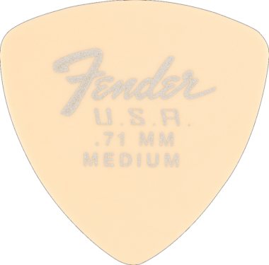 Fender Dura-Tone Olympic White Medium 346 Guitar Pick Rounded Triangle, One Pick