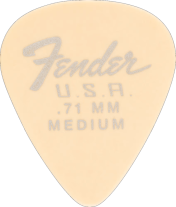 Fender Dura-Tone Olympic White Medium 351 Guitar Pick Classic Teardrop, One Pick