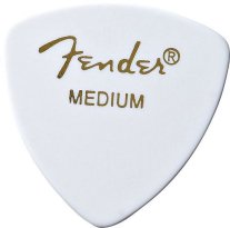 Fender White Medium 346 Guitar Pick Rounded Triangle, One Pick
