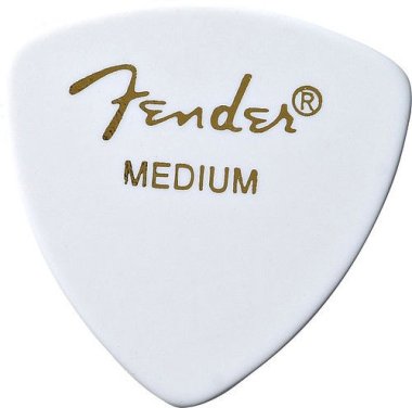 Fender White Medium 346 Guitar Pick Rounded Triangle, One Pick
