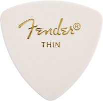Fender White Thin 346 Guitar Pick Rounded Triangle, One Pick