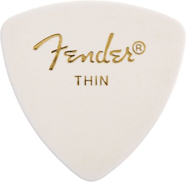 Fender White Thin 346 Guitar Pick Rounded Triangle, One Pick