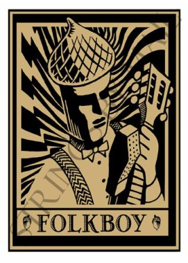 Folkboy Note Card by illustrator Glenn Wolff