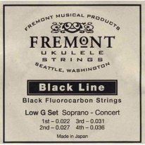 Fremont STR-FMG Black Fluorocarbon Low G set Soprano, Concert Ukulele