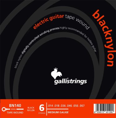 Galli BN140 Medium Black Nylon Tape Wound Electric 14-67