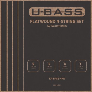 Galli KA-BASS-4FW Chrome Steel Flat Wound Ukulele Bass, 20.5" Scale