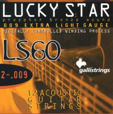 Galli LS60 Lucky Star Phosphor Bronze Acoustic 12 String Ex-Lt 9-45