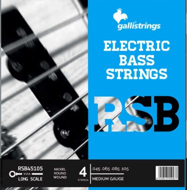 Galli RSB45105 Nickel Round Wound Medium Electric Bass Strings, 45-105