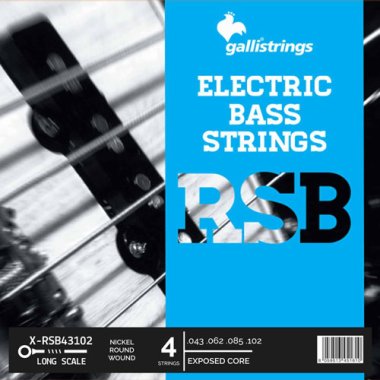 Galli X-RSB43102 Exposed Core Nickel Wound Electric Bass Strings, 43-102