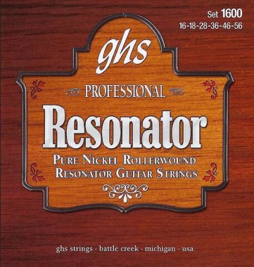 GHS 1600 Americana Pure Nickel Rollerwound Resonator Guitar Strings