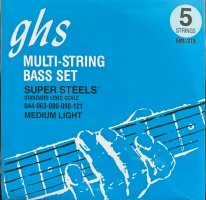 GHS 5ML-STB Super Steels Stainless 5-string Bass 44-121, Medium Light
