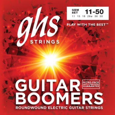 GHS Boomers GBM Nickel Plated Electric Guitar Strings 11-50, Full Set
